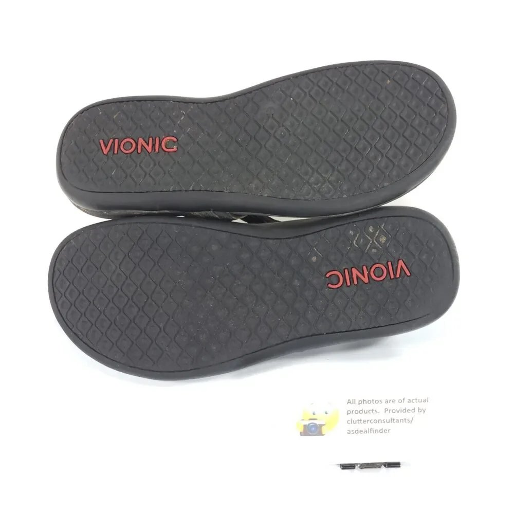 Vionic Tide Aloe Slip On Flip Flop Sandals Womens Size 6 TVW5366 Black